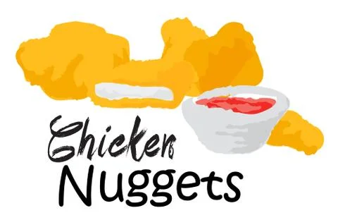 Chicken Nuggets with sauce Stock Illustration