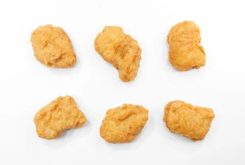 Chicken nuggets on white background Stock Photos