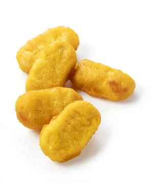 Chicken nuggets on a white background. Stock Photos