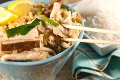 Chicken pad thai Stock Photos