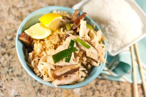 Chicken pad thai Foto stock