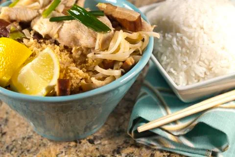 Chicken pad thai Stock Photos