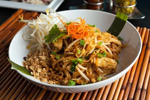 Chicken Pad Thai Stock Photos