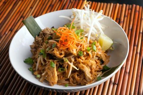 Chicken Pad Thai Stock Photos