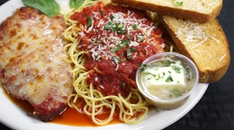 Chicken Parmesan, Toast Stock Footage 40272181
