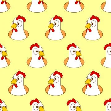 Chicken pattern seamless. Chickens background. Farm poultry texture Stock Illustration