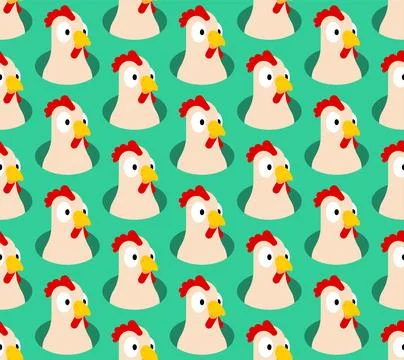 Chicken pattern seamless. Chickens background. Farm poultry texture 스톡 일러스트