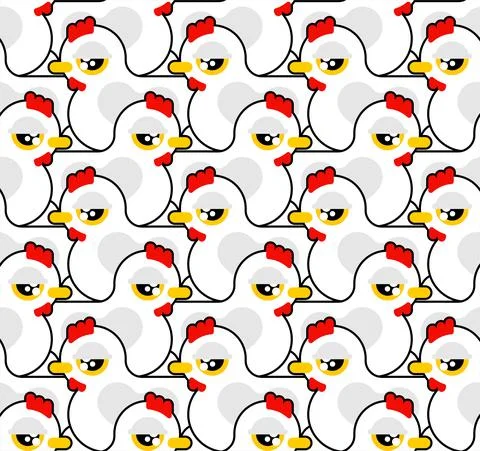 Chicken pattern seamless. hen background. farm bird texture Stock Illustration