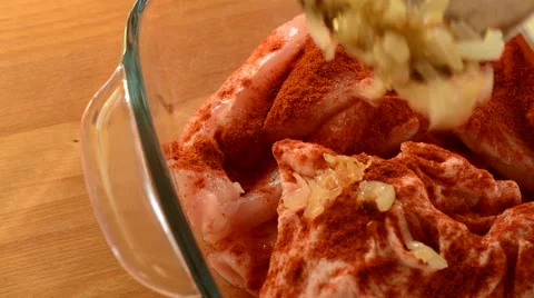 Chicken on pepper Stock Footage 58696485