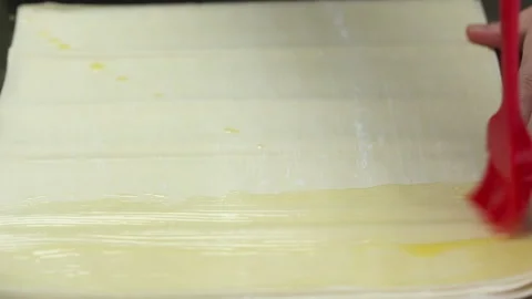 Chicken Pie - Brush filo 1 Video stock 281237401