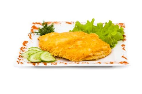 Chicken pie isolated on white Stock Photos