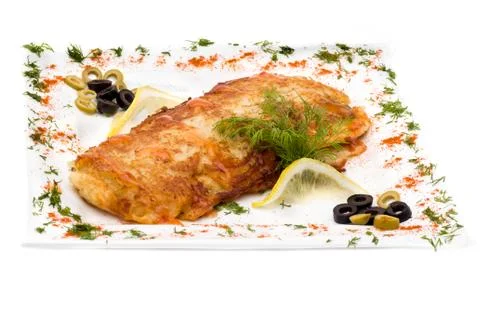 Chicken pie isolated on white Stock Photos