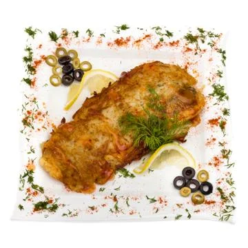 Chicken pie isolated on white Stock Photos