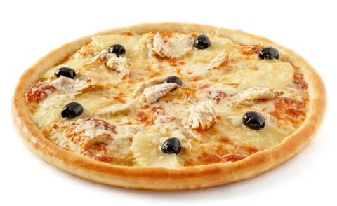 Chicken pineapple pizza Stock Photos