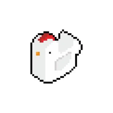 Chicken pixel art. 8 bit Chicken farm birds. pixelated Stock Illustration
