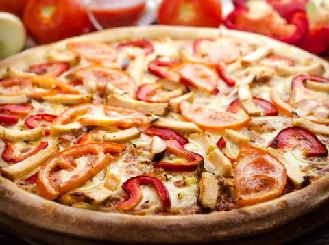 Chicken pizza 스톡 사진