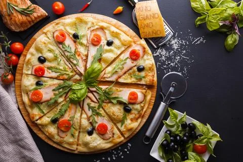 Chicken pizza Stock Photos