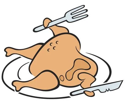 Chicken on plate Stock Illustration