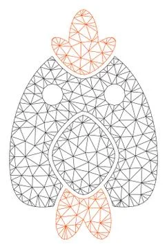Chicken Polygonal Frame Vector Mesh Illustration Illustrazione stock