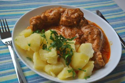 Chicken with potatoes 写真素材