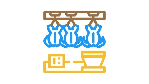 Chicken processing color icon animation Stock Footage 227559724