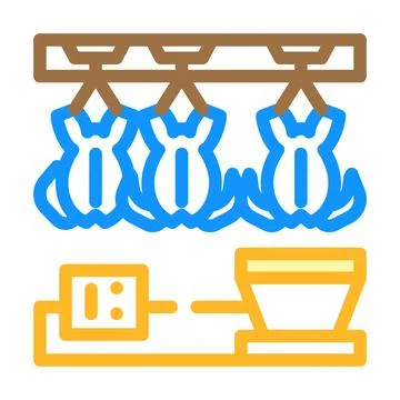 Chicken processing color icon vector illustration 库存插图