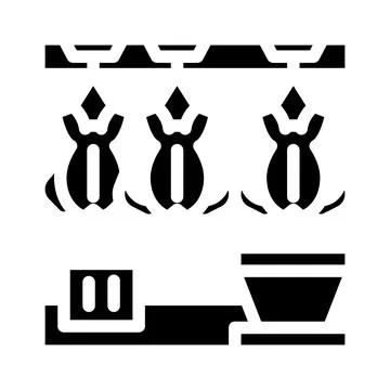 Chicken processing glyph icon vector illustration 库存插图