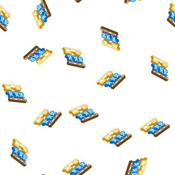 Chicken processing isometric icon seamless pattern 库存插图