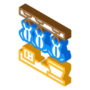 Chicken processing isometric icon vector illustration 库存插图
