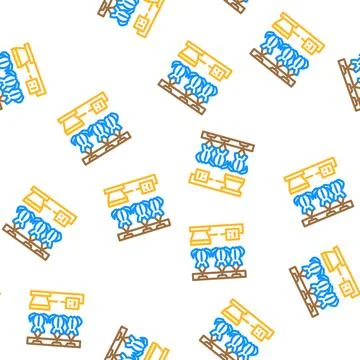 Chicken processing vector seamless pattern 库存插图