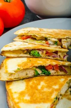 Chicken quesadilla Stock Photos
