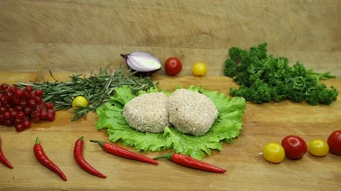 Chicken raw different pieces to dishes. Stock Footage 130002991