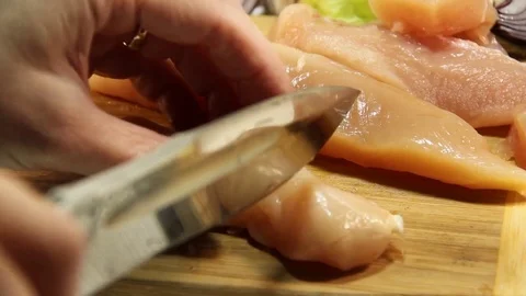 Chicken raw meat cut Stock Footage 76984996