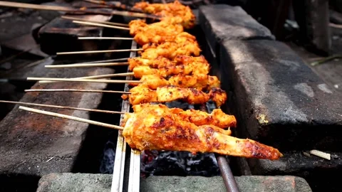 Chicken roasted with charcoal 動画素材 220913115