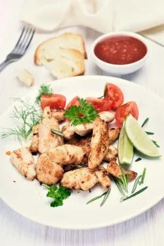 Chicken roasted meat Stock Photos
