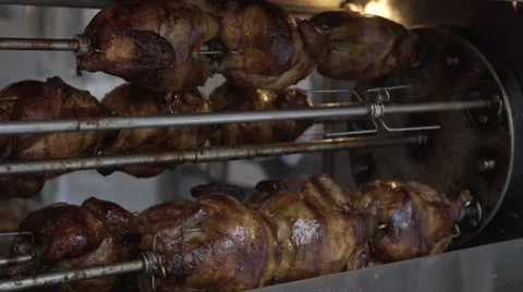 Chicken on a roaster Stock Footage 68175454