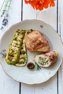 Chicken rolls Stock Photos