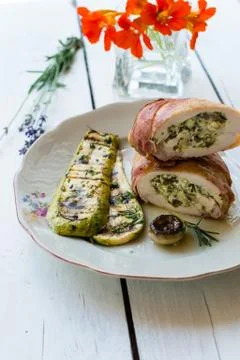 Chicken rolls Stock Photos