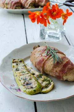Chicken rolls Stock Photos