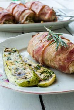 Chicken rolls Stock Photos