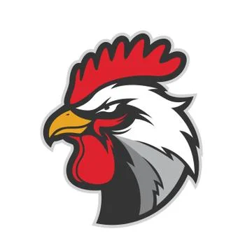 Chicken rooster head mascot Stock Illustration