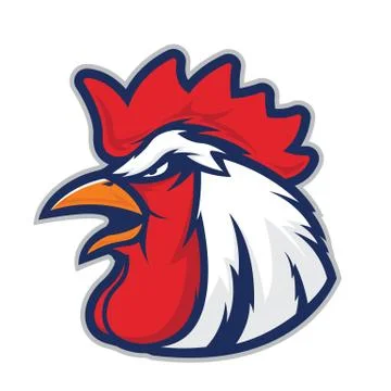 Chicken rooster head mascot Stock Illustration