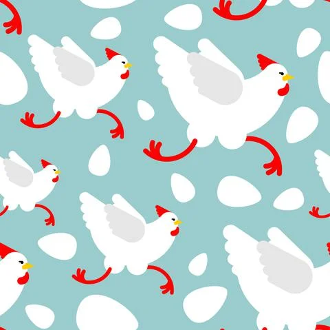 Chicken running pattern seamless. Chicken run background. vector texture Ilustración de archivo