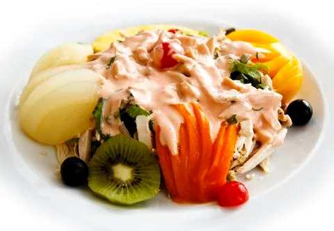 Chicken salad with fruit Stock Photos
