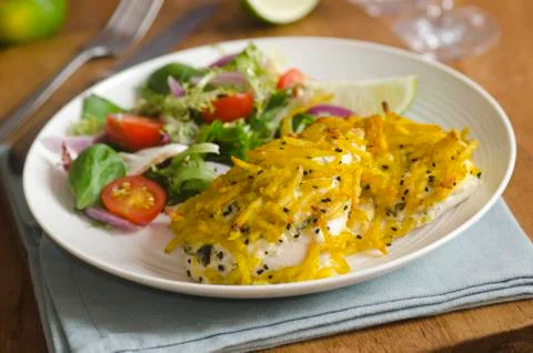 Chicken with salad Stock Photos
