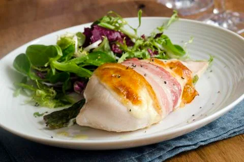 Chicken with salad Stock Photos