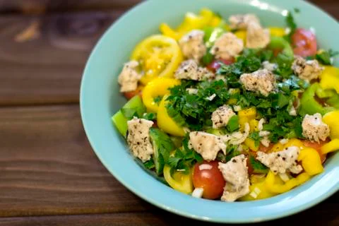 Chicken salad with vegetable  Foto stock