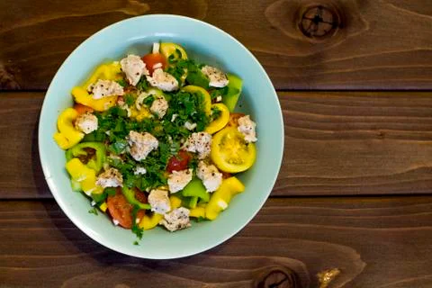 Chicken salad with vegetable  Stock Photos