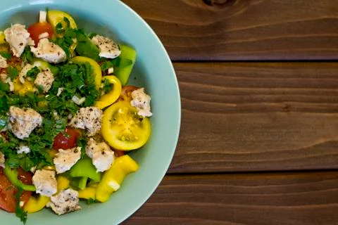 Chicken salad with vegetable  Stock Photos