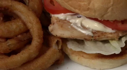 Chicken sandwich Stock Footage 8828094